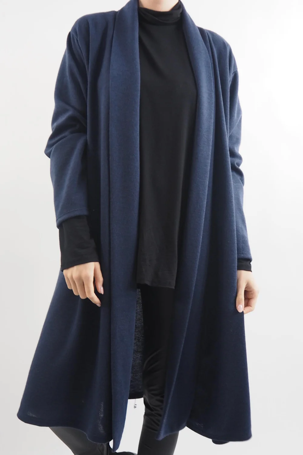 Made In Italy Belgravia Stretch Duster Jacket Navy 5 Made In Italy Belgravia Stretch Duster Jacket Navy - Image 3