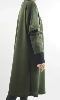 Made In Italy Belgravia Stretch Duster Jacket Olive / 7 Made In Italy Belgravia Stretch Duster Jacket Olive / -VogueCurve Store made in italy belgravia stretch duster jacket olive 2.jpg