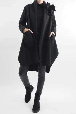 Made In Italy Belgravia Waterfall Swing Jacket Black