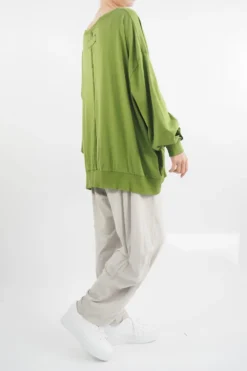 Made In Italy Bodhi Slouch V Sweatshirt Matcha -VogueCurve Store made in italy bodhi slouch v sweatshirt matcha02.jpg