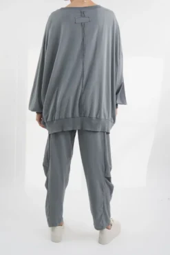 Made In Italy Bodhi Slouch V Sweatshirt Steel -VogueCurve Store made in italy bodhi slouch v sweatshirt steel03.jpg