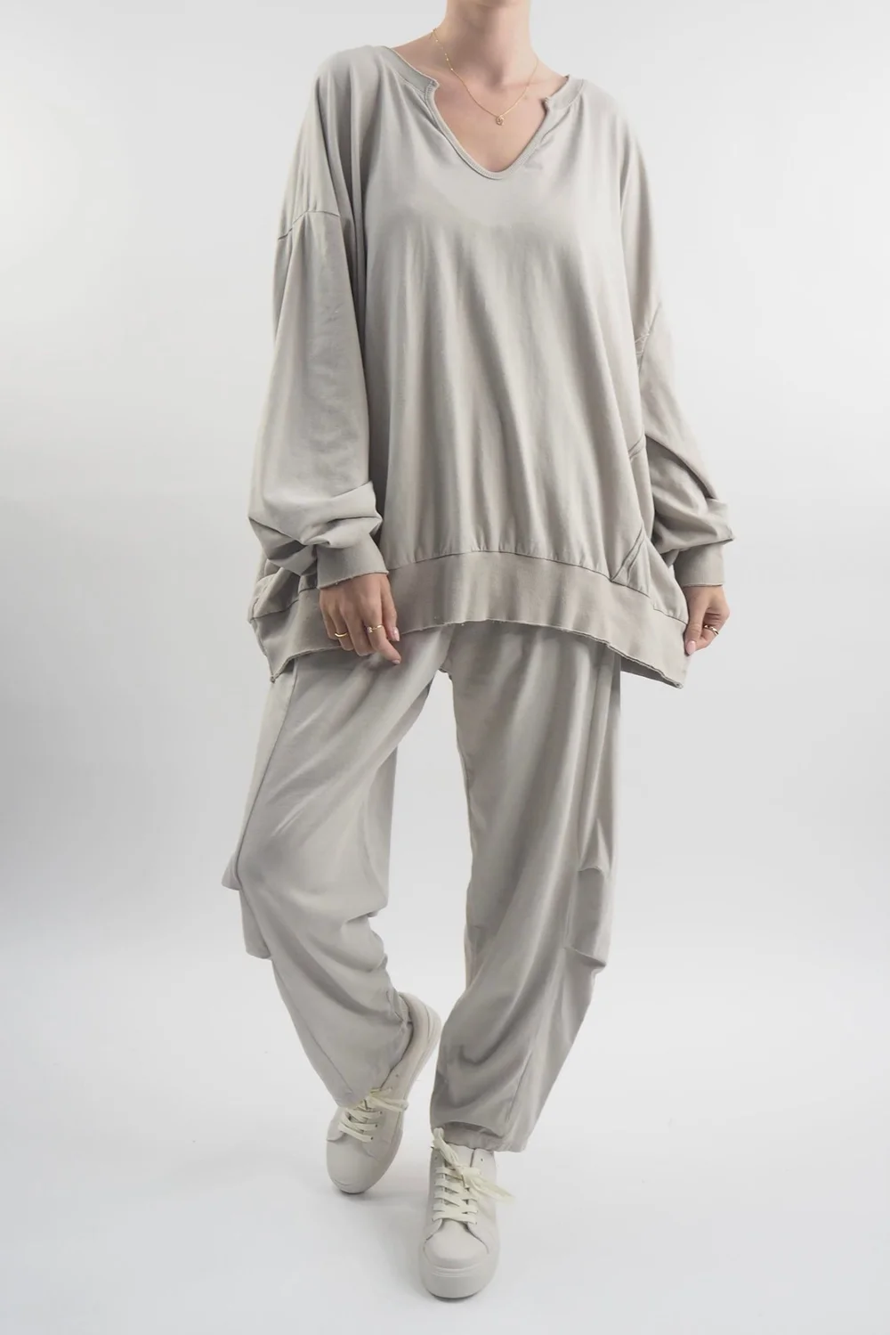 Made In Italy Bodhi Tuck Cocoon Pant Stone 7 Made In Italy Bodhi Tuck Cocoon Pant Stone - Image 5