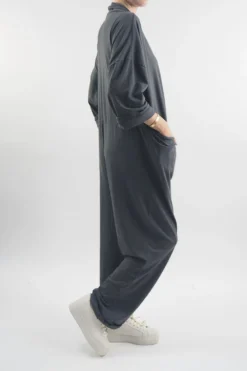 Made In Italy Bodhi Twist Jumpsuit Shadow Grey -VogueCurve Store made in italy bodhi twist jumpsuit shadow02.jpg