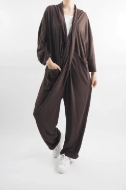 Made In Italy Bodhi Twist Jumpsuit Umber