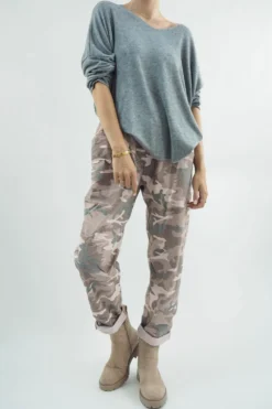 Made In Italy Camo Classic Magic Trouser Antique Blush Pink -VogueCurve Store made in italy camo classic magic trouser antique blush04.jpg