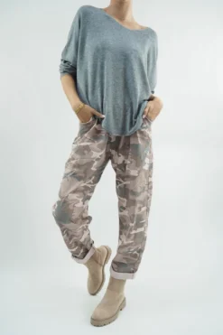 Made In Italy Camo Classic Magic Trouser Antique Blush Pink -VogueCurve Store made in italy camo classic magic trouser antique blush07.jpg