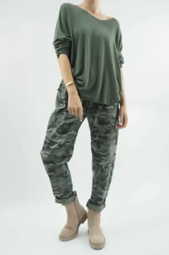 Made In Italy Camo Classic Magic Trouser Khaki -VogueCurve Store made in italy camo classic magic trouser khaki05.jpg