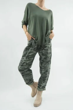 Made In Italy Camo Classic Magic Trouser Khaki -VogueCurve Store made in italy camo classic magic trouser khaki08.jpg