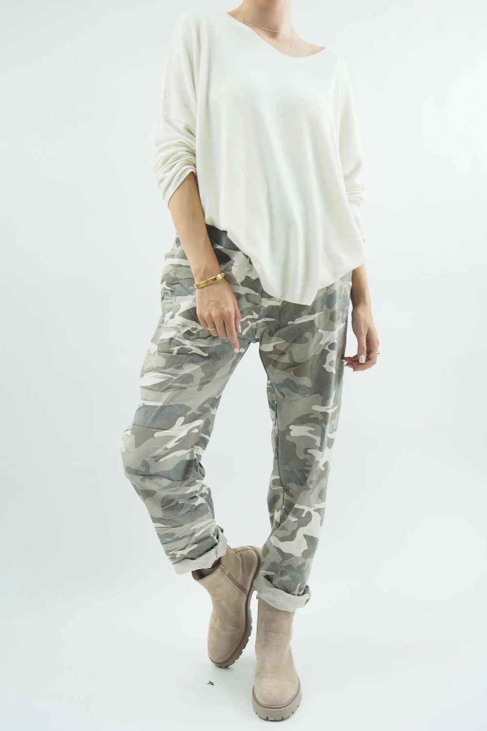 Made In Italy Camo Classic Magic Trouser Stone 7 Made In Italy Camo Classic Magic Trouser Stone - Image 5