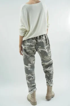 Made In Italy Camo Classic Magic Trouser Stone 16 Made In Italy Camo Classic Magic Trouser Stone -VogueCurve Store made in italy camo classic magic trouser stone07.jpg