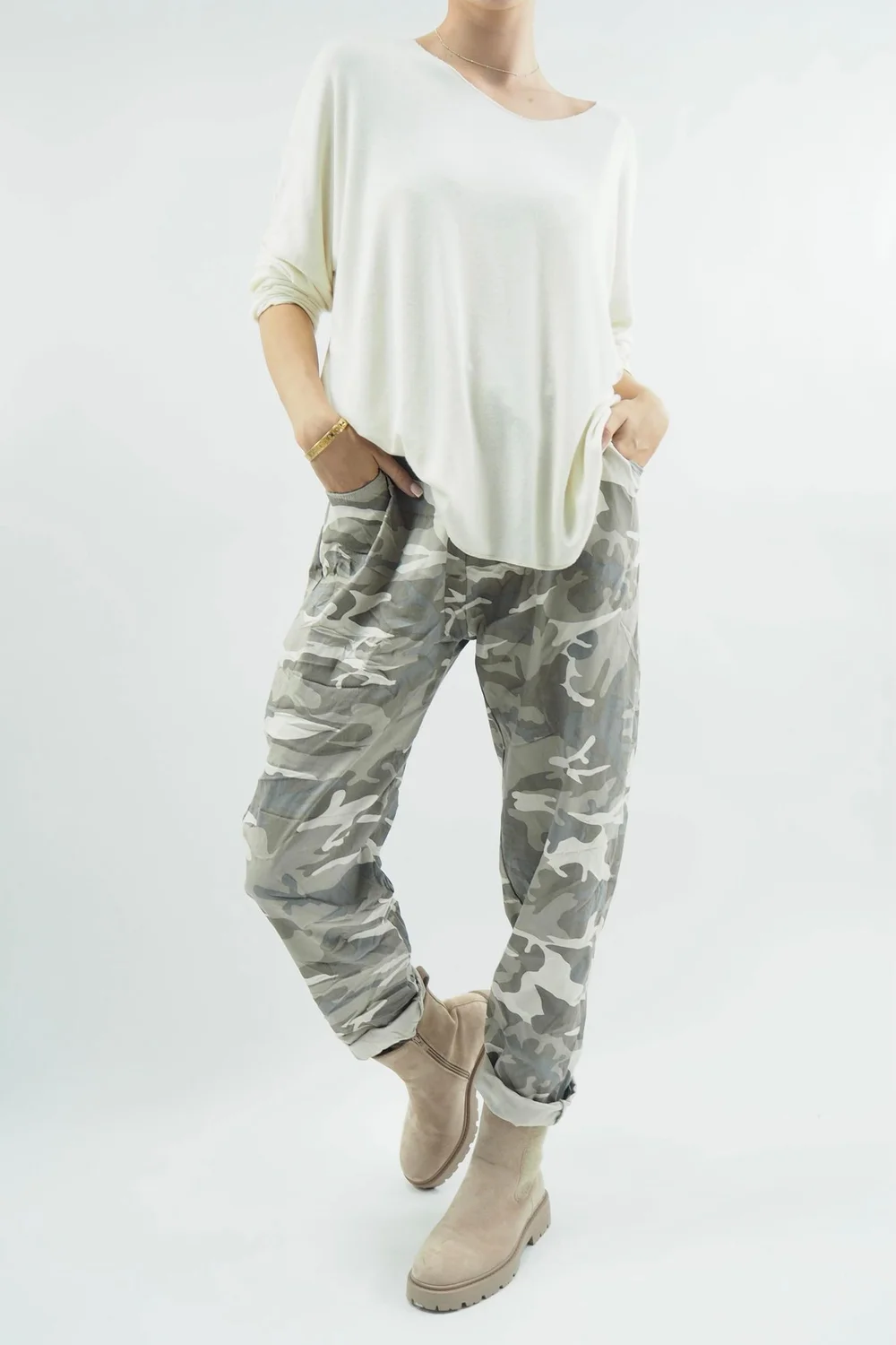 Made In Italy Camo Classic Magic Trouser Stone 10 Made In Italy Camo Classic Magic Trouser Stone - Image 8