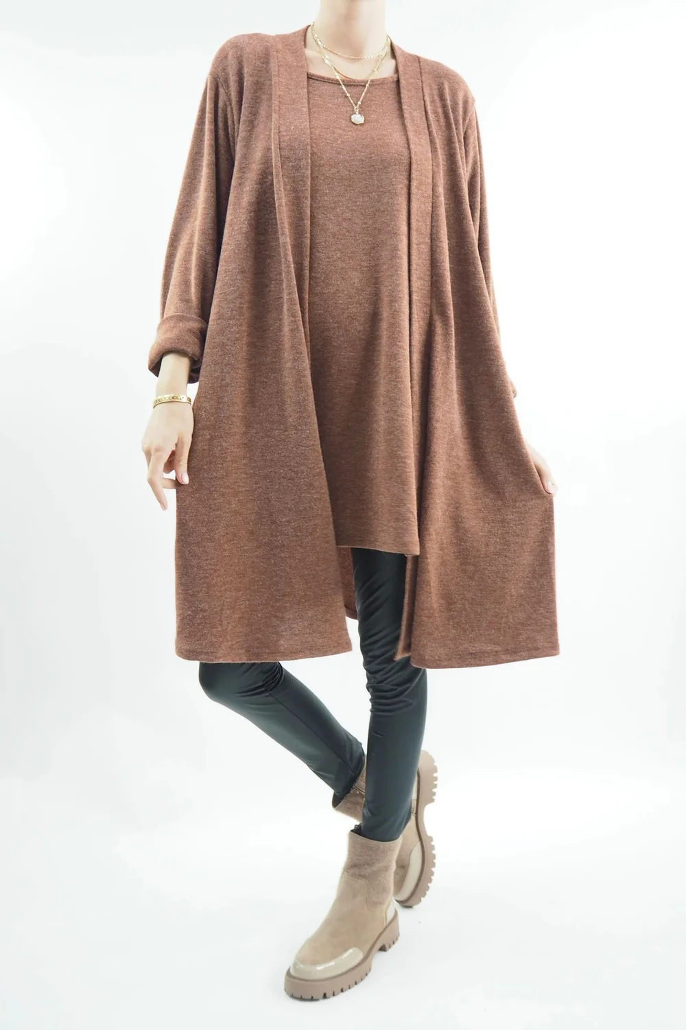 Made In Italy Chalet 2 Became 1 Dress Cognac 6 Made In Italy Chalet 2 Became 1 Dress Cognac - Image 4