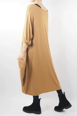 Made In Italy Chalet Classic Cocoon Knit Dress Camel Brown -VogueCurve Store made in italy chalet classic cocoon knit dress camel brown03.jpg