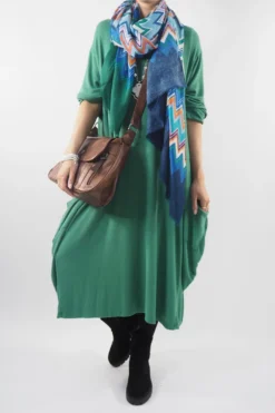 Made In Italy Chalet Classic Cocoon Knit Dress Plant Green -VogueCurve Store made in italy chalet classic cocoon knit dress plant green01.jpg