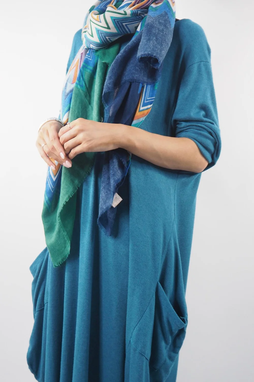 Made In Italy Chalet Classic Cocoon Knit Dress Prussian Blue 7 Made In Italy Chalet Classic Cocoon Knit Dress Prussian Blue - Image 5