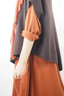 Made In Italy Chalet Classic Cocoon Knit Dress Saffron Rust -VogueCurve Store made in italy chalet classic cocoon knit dress saffron rust07.jpg