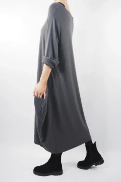 Made In Italy Chalet Classic Cocoon Knit Dress Shadow Grey 12 Made In Italy Chalet Classic Cocoon Knit Dress Shadow Grey -VogueCurve Store made in italy chalet classic cocoon knit dress shadow grey04.jpg