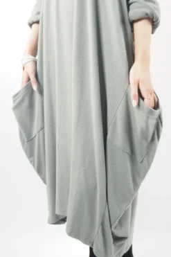 Made In Italy Chalet Classic Cocoon Knit Dress Soft Khaki Green -VogueCurve Store made in italy chalet classic cocoon knit dress soft khaki green04.jpg