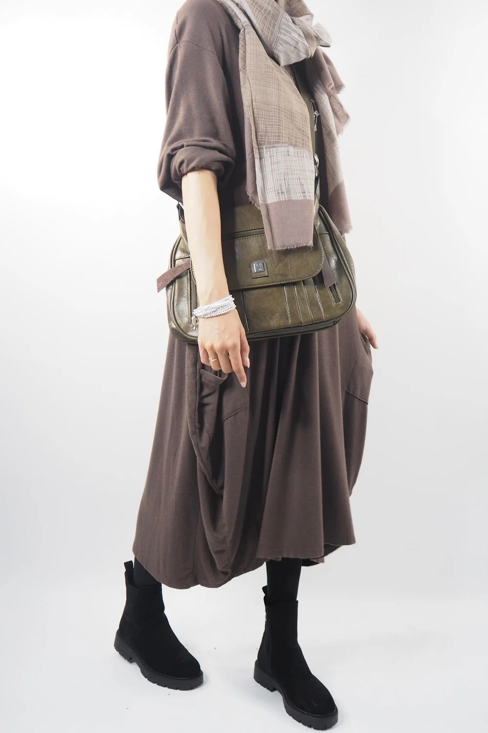 Made In Italy Chalet Classic Cocoon Knit Dress Truffle Brown 4 Made In Italy Chalet Classic Cocoon Knit Dress Truffle Brown - Image 2