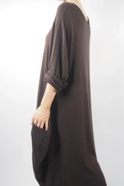 Made In Italy Chalet Classic Cocoon Knit Dress Umber Brown ** -VogueCurve Store made in italy chalet classic cocoon knit dress umber brown03.jpg