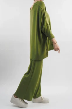 Made In Italy Chalet Pocketed Soft Knit Set Olive Zing -VogueCurve Store made in italy chalet pocketed soft knit set olive zing 3.jpg