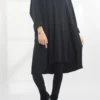 Made In Italy Chalet Pocketed Swing Soft Knit Dress Black