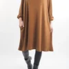Made In Italy Chalet Pocketed Swing Soft Knit Dress Chestnut -VogueCurve Store made in italy chalet pocketed swing dress chestnut 1.jpg