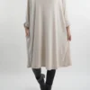Made In Italy Chalet Pocketed Swing Soft Knit Dress Stone -VogueCurve Store made in italy chalet pocketed swing dress stone 1.jpg
