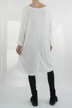 Made In Italy Chalet Pocketed Swing Soft Knit Dress Winter White -VogueCurve Store made in italy chalet pocketed swing dress winter white03.jpg