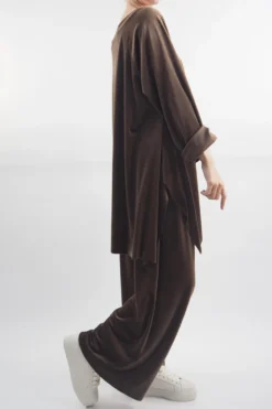 Made In Italy Chalet Soft Stretch Velour Set Cocoa -VogueCurve Store made in italy chalet soft stretch velour set cocoa202.jpg