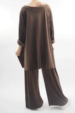Made In Italy Chalet Soft Stretch Velour Set Cocoa -VogueCurve Store made in italy chalet soft stretch velour set cocoa203.jpg