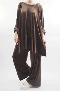 Made In Italy Chalet Soft Stretch Velour Set Cocoa -VogueCurve Store made in italy chalet soft stretch velour set cocoa204.jpg