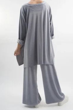 Made In Italy Chalet Soft Stretch Velour Set Dove -VogueCurve Store made in italy chalet soft stretch velour set dove203.jpg