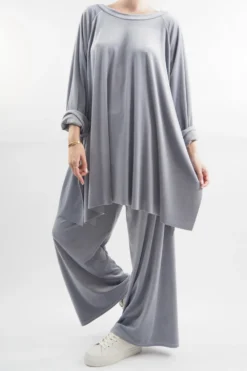 Made In Italy Chalet Soft Stretch Velour Set Dove -VogueCurve Store made in italy chalet soft stretch velour set dove204.jpg