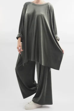 Made In Italy Chalet Soft Stretch Velour Set Soft Khaki 9 Made In Italy Chalet Soft Stretch Velour Set Soft Khaki -VogueCurve Store made in italy chalet soft stretch velour set khaki204.jpg