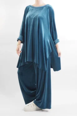 Made In Italy Chalet Soft Stretch Velour Set Prussian -VogueCurve Store made in italy chalet soft stretch velour set prussian04.jpg