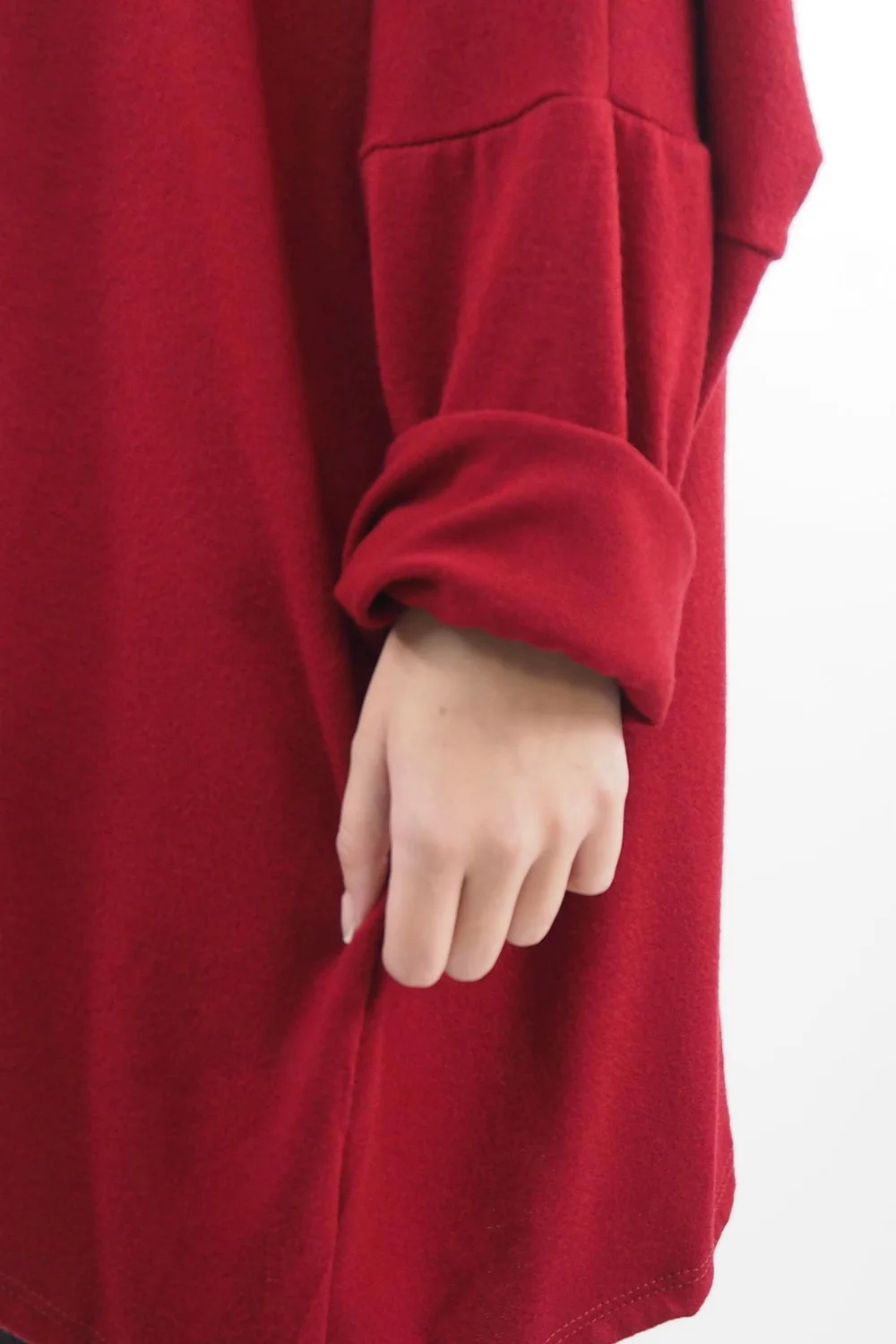 Made In Italy Chalet Super Slouch Cowl Knit Top Bordeaux 6 Made In Italy Chalet Super Slouch Cowl Knit Top Bordeaux - Image 4