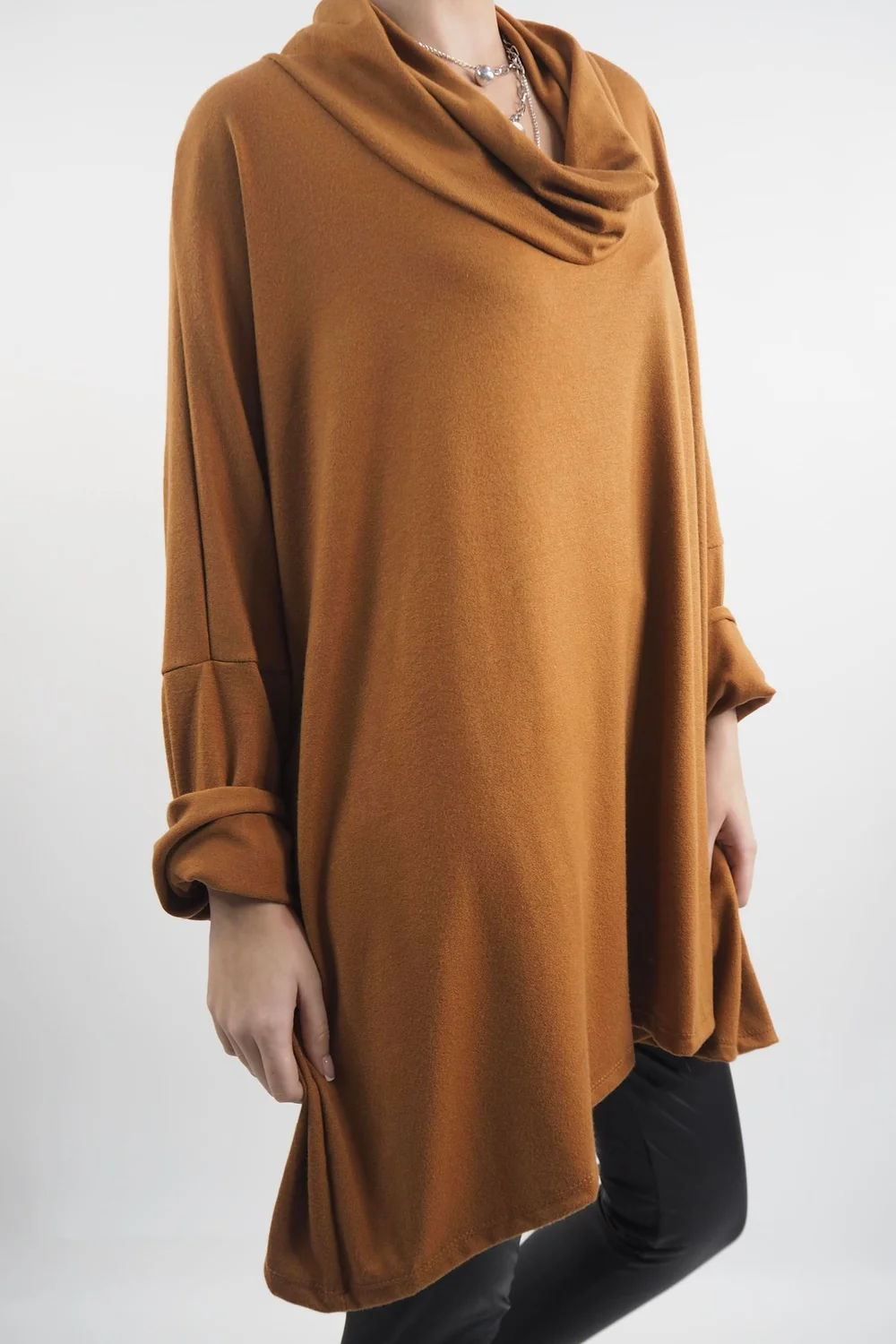 Made In Italy Chalet Super Slouch Cowl Knit Top Chestnut 4 Made In Italy Chalet Super Slouch Cowl Knit Top Chestnut - Image 2