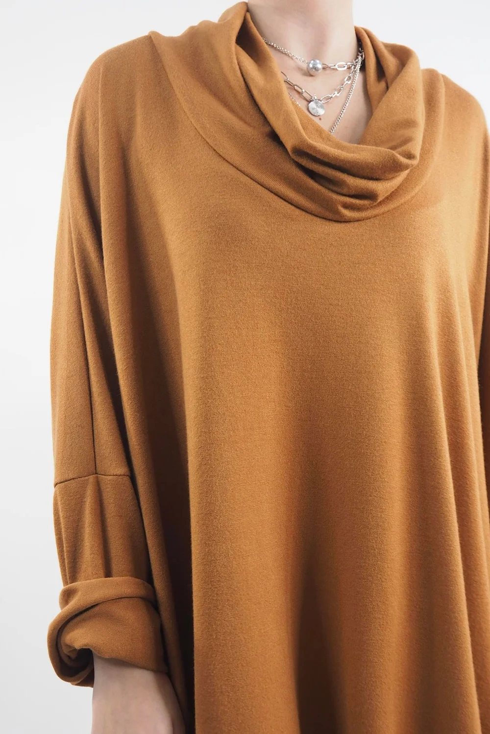 Made In Italy Chalet Super Slouch Cowl Knit Top Chestnut 7 Made In Italy Chalet Super Slouch Cowl Knit Top Chestnut - Image 5