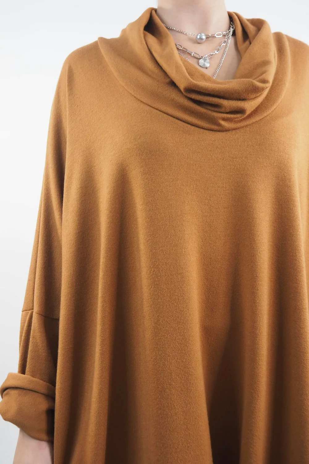 Made In Italy Chalet Super Slouch Cowl Knit Top Chestnut 9 Made In Italy Chalet Super Slouch Cowl Knit Top Chestnut - Image 7