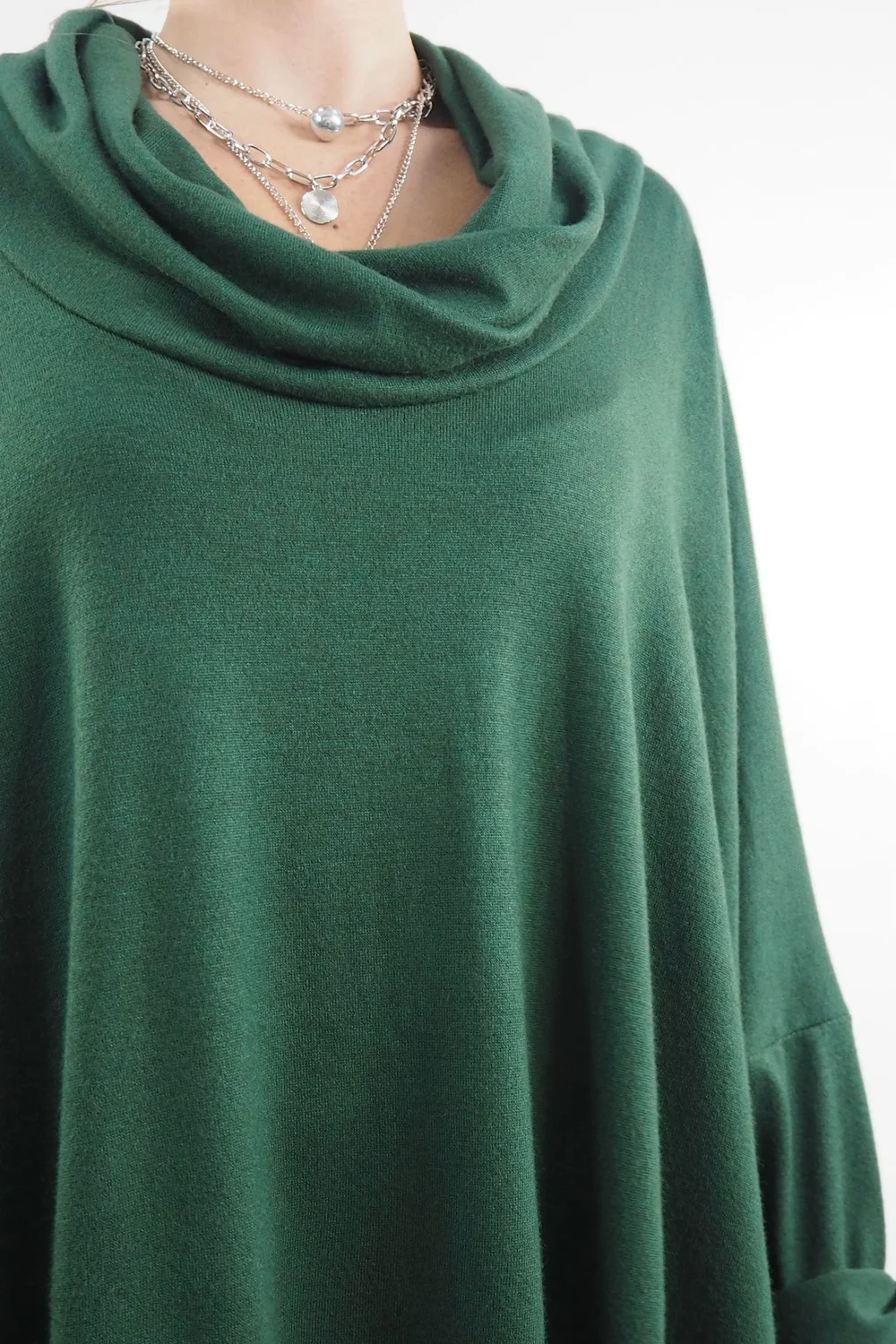 Made In Italy Chalet Super Slouch Cowl Knit Top Forest 7 Made In Italy Chalet Super Slouch Cowl Knit Top Forest - Image 5
