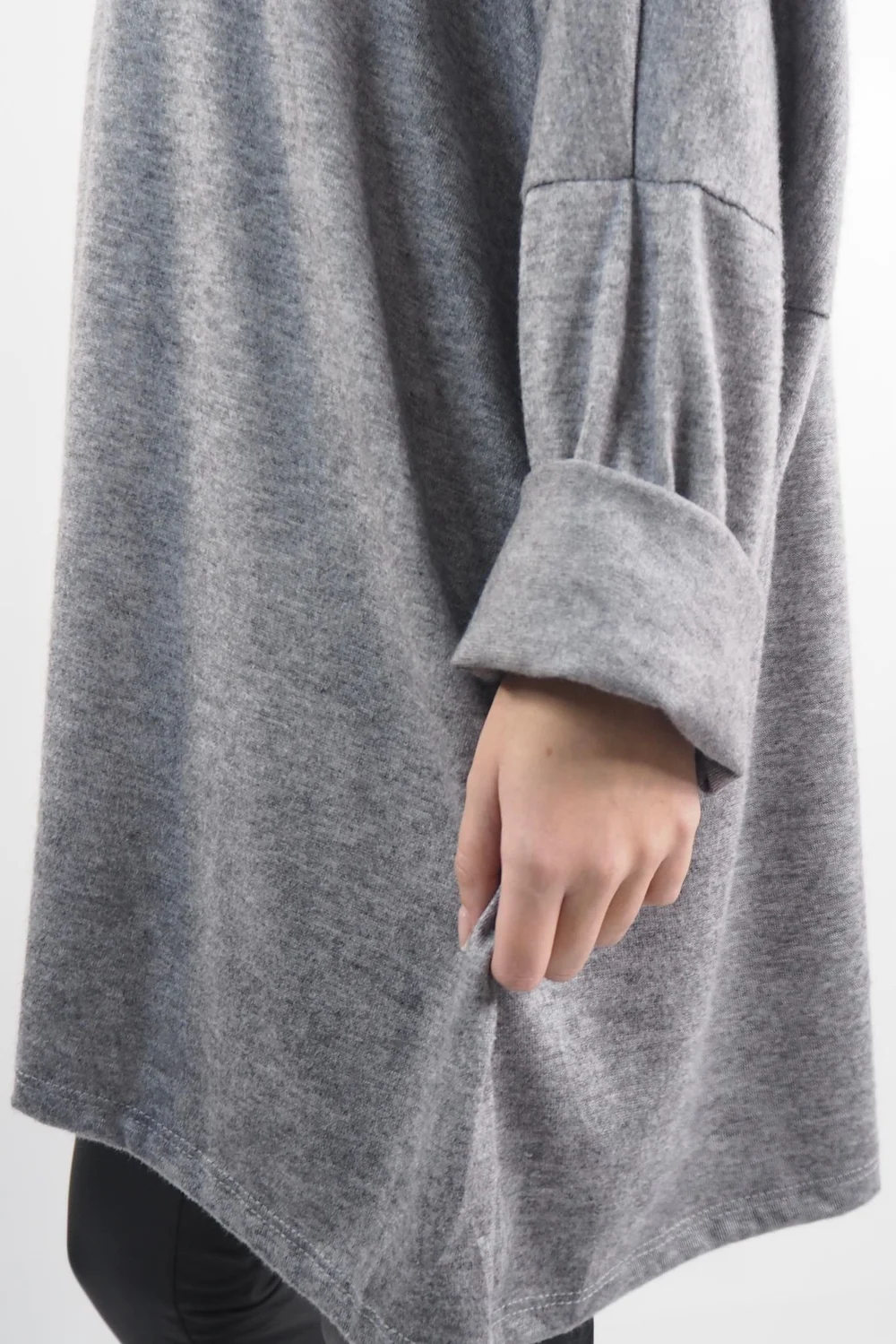 Made In Italy Chalet Super Slouch Cowl Knit Top Slate Marl 6 Made In Italy Chalet Super Slouch Cowl Knit Top Slate Marl - Image 4