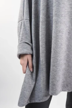 Made In Italy Chalet Super Slouch Cowl Knit Top Slate Marl 14 Made In Italy Chalet Super Slouch Cowl Knit Top Slate Marl -VogueCurve Store made in italy chalet super slouch cowl knit top grey marl06.jpg