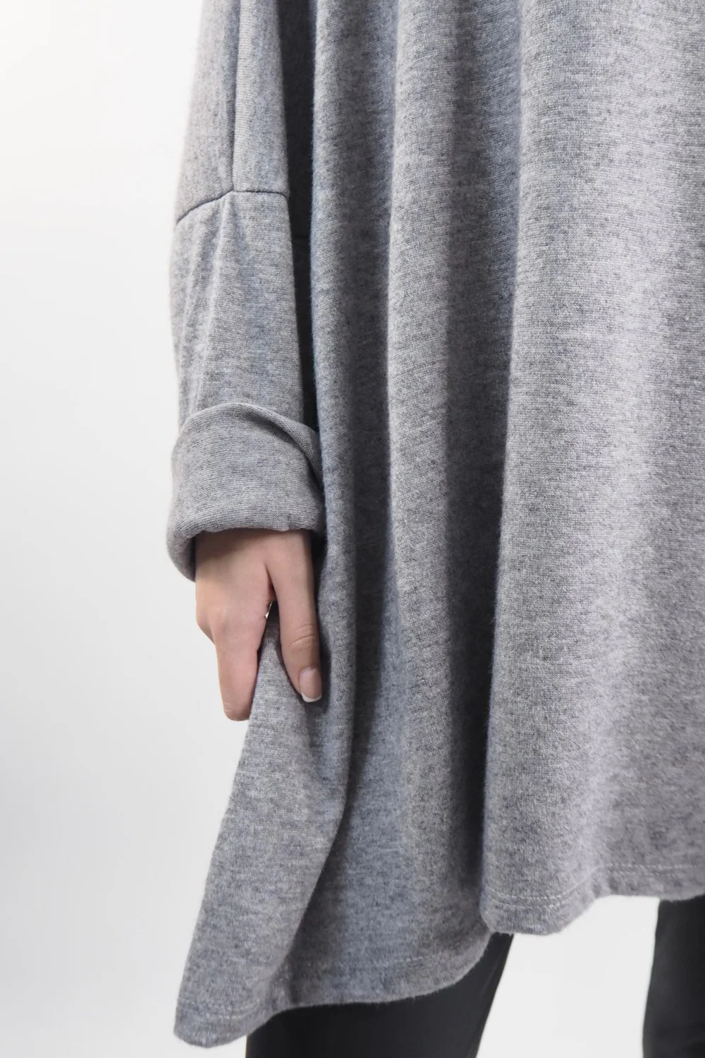 Made In Italy Chalet Super Slouch Cowl Knit Top Slate Marl 8 Made In Italy Chalet Super Slouch Cowl Knit Top Slate Marl - Image 6