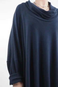 Made In Italy Chalet Super Slouch Cowl Knit Top Ink -VogueCurve Store made in italy chalet super slouch cowl knit top ink04.jpg
