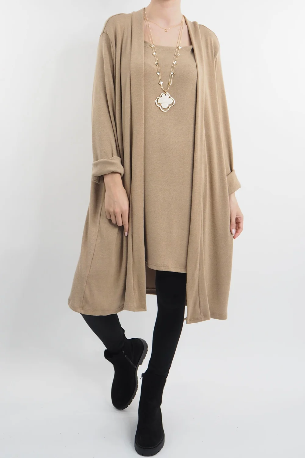 Made In Italy Chalet When 2 Become 1 Dress Camel 5 Made In Italy Chalet When 2 Become 1 Dress Camel - Image 3