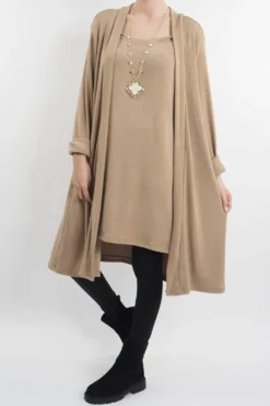 Made In Italy Chalet When 2 Become 1 Dress Camel