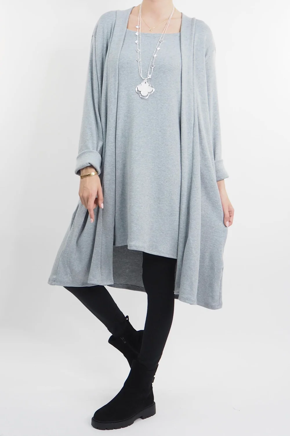 Made In Italy Chalet When 2 Become 1 Dress Grey Marl 3 Made In Italy Chalet When 2 Become 1 Dress Grey Marl