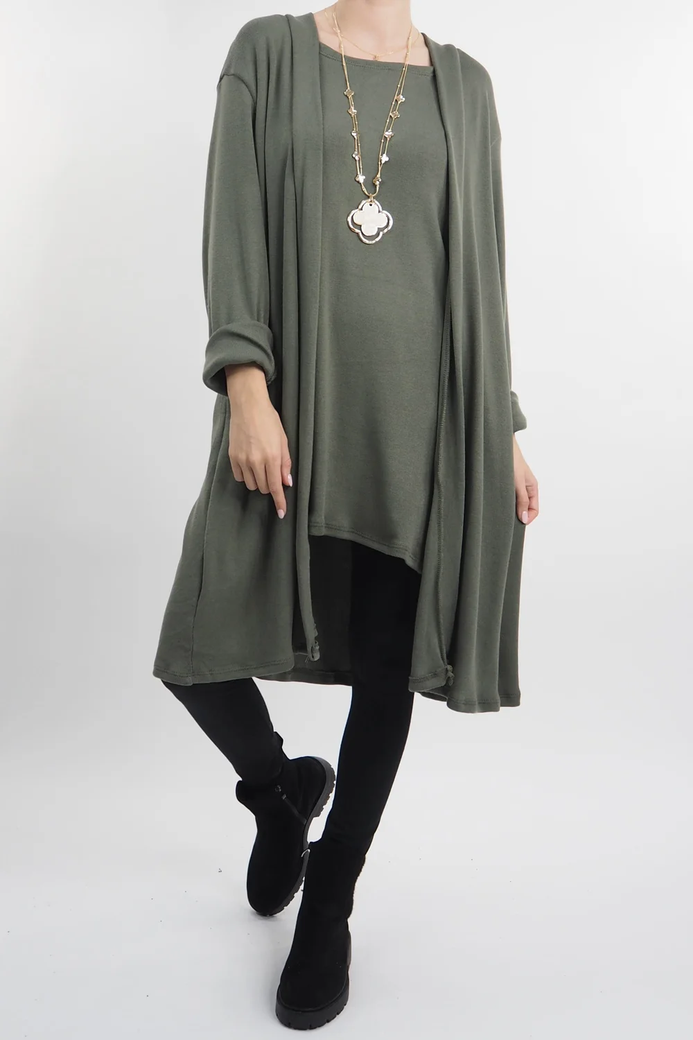 Made In Italy Chalet When 2 Become 1 Dress Soft Khaki 5 Made In Italy Chalet When 2 Become 1 Dress Soft Khaki - Image 3