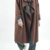 Made In Italy Chevron Blanket Coat Chestnut -VogueCurve Store made in italy chevron blanket coat rust 1.jpg